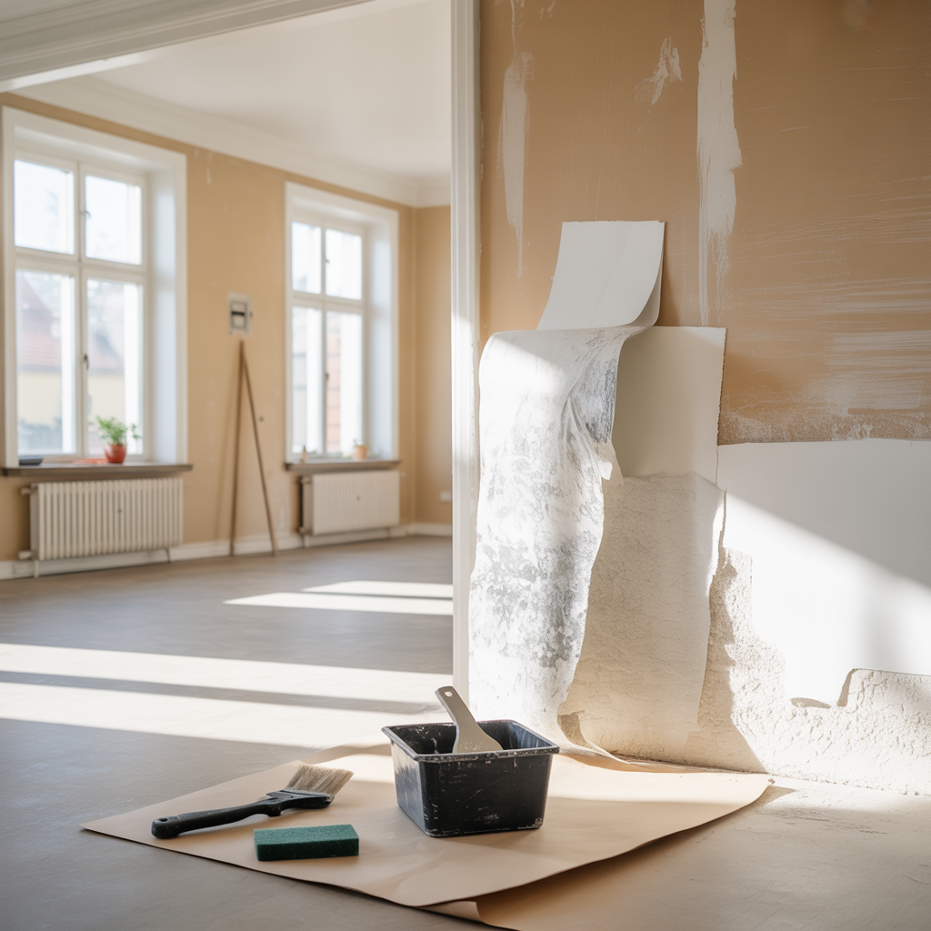 11.Sa far du bort gammal tapet och skapar en fin yta for malning