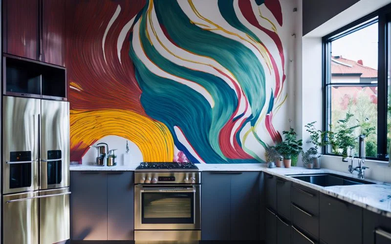 26. Dekorativ malning for accentvagg i kok